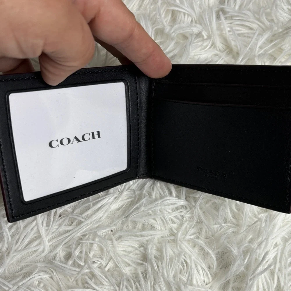 Coach Black Textured Leather Card Holder